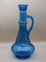 Vintage Jim Beam Genie Blue Glass Liquor Decanter Bottle 1970&#39;s ERA-No Lid - £14.88 GBP