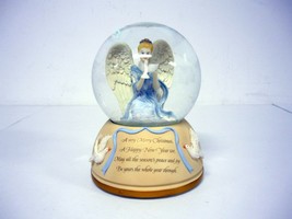 Carlton Cards Music Box Water Globe Vintage Christmas Angel Dove Snow Decor - £12.85 GBP