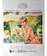 Max Factor California Sunlit look Creme puff-1962 Vintage Print Ad - $9.47