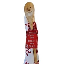 North Pole Bakery Snowman Flakes Wooden Spoon Towel Set Christmas Gift Baker New - £9.77 GBP