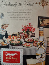1951 Esquire Original Art Ad Miller High Life Beer and Front Cover - $10.80