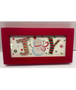 North Pole 10&quot; Wide Blinking and Light Up JOY Christmas Snowman Framed P... - $274.86 MXN