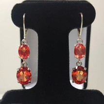 9 CT Orange Padparadscha Sapphire Earrings jewelry Gift Wife orange sapphire - £93.92 GBP