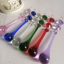 15Pcs Colorful Raindrop Prisms Pendants Lighting Glass Crystal Chandelie... - $16.99