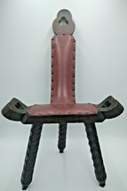 Vintage / Antique Birthing Chair Folk Primitive Stool Wood 3 Leg Chair - $341.99