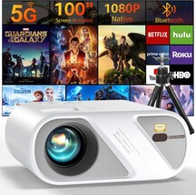 5G WiFi Bluetooth Projector, Outdoor Movie Projector [Projector Screen a... - $354.32