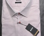 HUGO BOSS Herren Hank Kent Slim Fit Organische Baumwolle Rot Gepunktet H... - $64.13