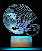 NFL Baltimore Ravens Football illusion 3D LED Night Light/Lamp Changes 7... - $464.39 MXN
