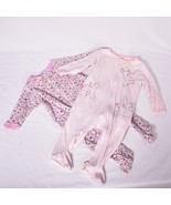 2 Baby Girl Sleeper Footie Pajamas Size 3 Months - $231.48 MXN