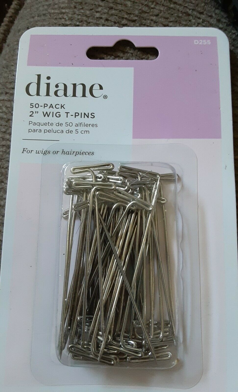 Diane Fromm Wig T- Pins 2&quot; each oak 50 pins Hair Supply Nib - $2.48