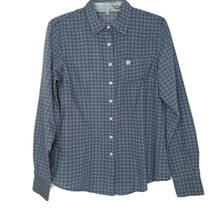 Cinch Womens Shirt Size Large Long Sleeve Button Front Collared Pocket Blue - £12.56 GBP