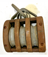10&quot; Vintage Triple sheaves Teak Rigging block id:968 - $3,654.75 MXN