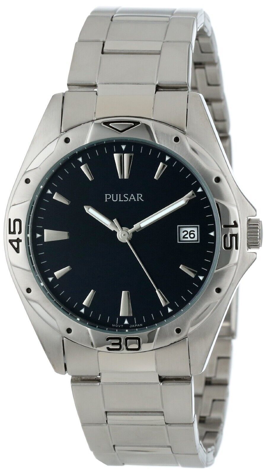 NEW* Pulsar Men&#39;s PXH455 Sport Silver-Tone Stainless Steel Watch MSRP $100 - $48.00