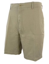 Casuals Roundtree &amp; Yorke Size 44 RELAXED FIT Khaki New Mens Flat Front Shorts - £42.77 GBP
