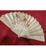 Ivory/Silk/Fan.C.1950 - £34.75 GBP