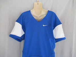Nike Pro Combat football jersey  men&#39;s Large Blue  white trim style 4735... - £13.27 GBP