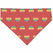 Rainbow Hearts Dog Bandana  Red  XS/S - $9.91