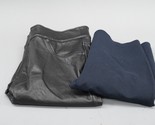 2 Pair Spanx Leggings Faux Leather &amp; High Waist Black Size Medium - $83.99