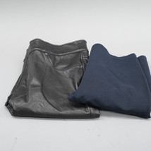 2 Pair Spanx Leggings Faux Leather &amp; High Waist Black Size Medium - £66.89 GBP