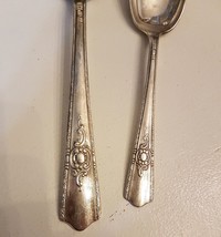 Harmony House MAYTIME silver plated Flatware 2 Serving Spoon LOT Scroll ... - $13.78