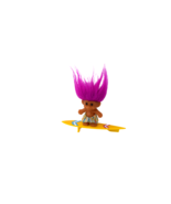 Vintage Surfer Troll Doll on Yellow Surfboard w/ Pink Hair Russ 1990&#39;s - £6.24 GBP