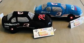 Dale Earnhardt Plush Toy Cars 1998 AC Delco Blue &amp; Good Wrench Nascar Beanie VTG - £9.90 GBP