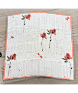 Vintage Vera Silk Scarf Vases with Orange and Coral Roses Ladybug Signat... - $40.93 CAD