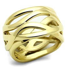 Women&#39;s Criss Cross Over Band Yellow Gold Plated Bridal Engagement Ring Sz 5-8 - £46.14 GBP