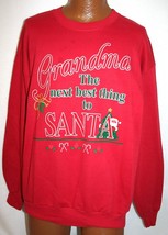 Vintage 80s Grandma The Next Best Thing To Santa UGLY CHRISTMAS SWEATSHI... - £19.41 GBP