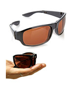 HD Vision Fold Aways Sunglasses Deluxe- Single (Black) - £11.76 GBP