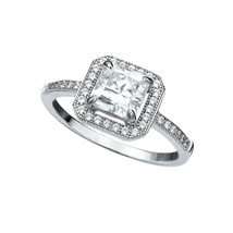 Authentic Crislu Micro Pave Square Silver Ring - regular price $159.00 - £88.96 GBP