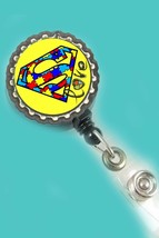 Autism love awareness superman speaks work Retractable Reel ID Badge Holder - $4.80