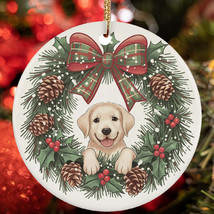 Cute Baby Labrador Retriever Dog Christmas Wreath Ornament Gift For Puppy Lover - £12.45 GBP