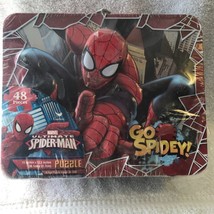 2013 Marvel Ultimate SPIDER-MAN TIN Metal Lunch Box &amp; Puzzle 3D Cover Sealed NEW - £19.32 GBP