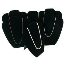 6 Black Leather Pendant Necklace Display Easels 8 5/8&quot; - £20.26 GBP