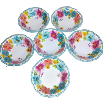 The Pioneer Woman Set Of 6 Breezy Blossoms Melamine Cereal Bowls Nwt 24oz - £43.78 GBP