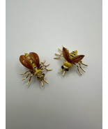 Pair of Vintage JJ Bee and Wasp Brooch 4cm and 3cm - £23.71 GBP