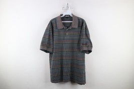 Vintage 90s Streetwear Mens XL Faded Rainbow Striped Color Block Golf Po... - $49.45