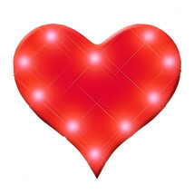 Red Heart Flashing Battery Operated Body Light Lapel Pins - £18.13 GBP