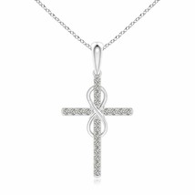 ANGARA Natural Diamond Cross and Pendant Necklace in 14K Gold (KI3, 0.1 Ctw) - £373.37 GBP