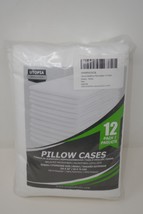 Utopia Bedding 12 Pk Cotton Blend Pillowcases ~ Queen Standard White - £21.22 GBP