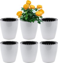 Self-Watering Planter Sand Mine White Flower Pot 6, Xl. - £28.76 GBP