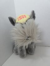 Russ Candie Pets Schnauzer puppy dog greay yellow candy heart on head Tr... - $20.36