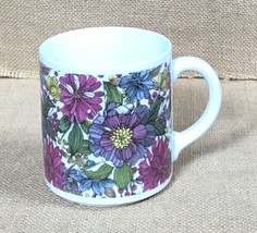 Vintage Jahre Bareuther Waldsassen Bavaria Purple Flowers Floral Mug Cup - £9.34 GBP