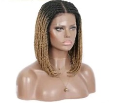 Braided Wig, Short Bob, Wig For Black Women, Lace Frontal Wig, Box Braids, Ombre - £124.76 GBP