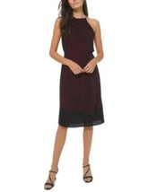 MSRP $155 Michael Kors Printed Halter-Neck Dress Red Size XL - £57.78 GBP