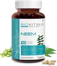 Biovitalia Organics Plant Based Neem 1000mg Capsule For Men And Women - 60 Caps - £20.77 GBP