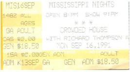 Billet Vintage Crowded House Richard Thompson 16 Septembre 1991 St. Louis MO - $49.48