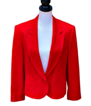 Vintage Pendleton Women&#39;s Blazer Red Size 12 100% Virgin Wool Lined Made in USA - £22.74 GBP