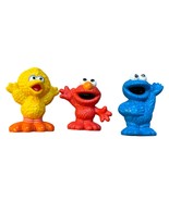 Sesame Street Big Bird Elmo &amp; Cookie Monster Plastic Toy Figurine Set - $180.59 MXN